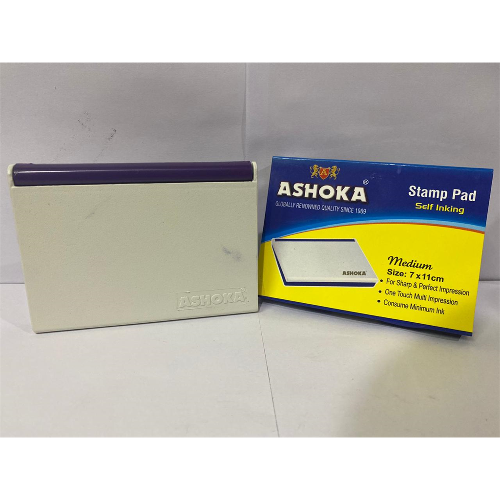 Ashoka Stamp Pad Plastic Medium ( 7X11cm, Vilot Ink) Stamp Pads & Inks Ashoka Swas Stationery