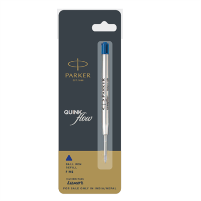 PARKER QUINK FLOW BALL PEN FINE REFILL(0.8MM, BLUE INK, PACK OF 4) - Refills  - Parker - Swas Stationery